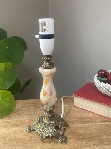 Vintage brass lamp marbled - brass,