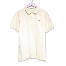 Polo Lacoste Vintage bianca tinta unita - Taglia 6 uomo