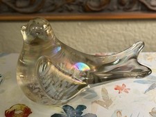OCI Omnibus-Art Glass-Uccellino/Colomba-Pesocarta/Figurina-Chiaro/Iridescente-SPEDIZIONE GRATUITA-