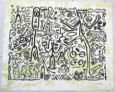 A. R. PENCK - "SENZA TITOLO - VARIANTE VERDE" - SERIGRAFIA A COLORI - FRESCA DI STAMPA!!!