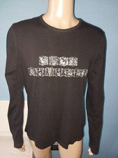 JUST CAVALLI T SHIRT NERA GIROCOLLO UOMO MANICA LUNGA TAGLIA XL 100% COTONE