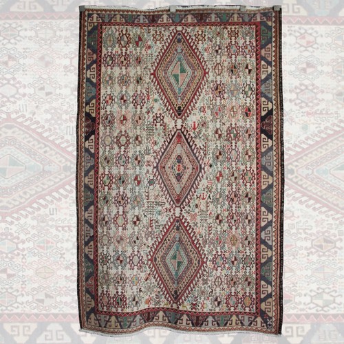 Vintage beige soumak kilim - beige,
