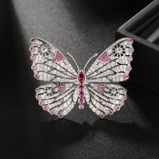 Spilla farfalla rubino rosa 3