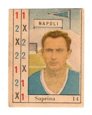 FIGURINA  CALCIATORI   VAV   1950-51   SERIE SCHEDINA   NAPOLI  SUPRINA   NR  14