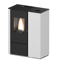 STUFA A PELLET SLIM VENTILATA PUNTO FUOCO "CARMEN" BIANCO 7 KW
