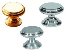 POMOLI PER MOBILI IN OTTONE PIATTI SAGOMATI- - ø mm.17 in ottone oro lucido -...