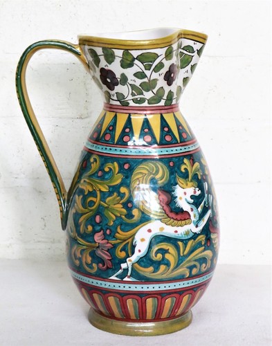 Vaso dipinto ceramica italiana