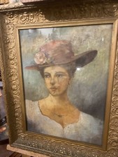 dipinto olio su tela  scuola