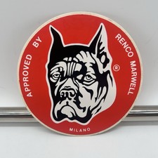 Adesivo vintage Renco Marwell Milano anni ’80 cane bulldog rosso raro