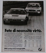 Advert Pubblicità 1980 BMW M1 / M 535i SERIE 5 E12