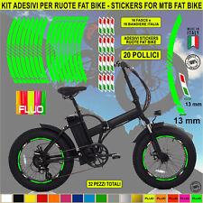 L021 Adesivi cerchi ruote Fat Bike 20-26" MTB bici TRICOLORE strisce x2 ruote