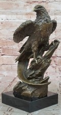 Bronzo Aquila Grande Amp; Firmato Collettore Magnificent Statua Scultura