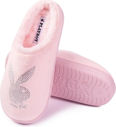 Pantofole rosa strass playboy - strass,