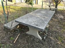 SET TAVOLO+PANCHE 3 PEZZI  DA GIARDINO IN CEMENTO E POLVERE DI MARMO TIPO PIETRA
