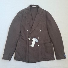 Cappotto sportivo doppiopetto uomo Paoloni lino cotone nuovo con etichette taglia 50 blazer jacket