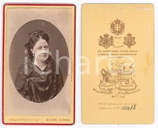 1880 ca MILANO Donna vestita a lutto - Ritratto - Foto Giulio ROSSI CDV