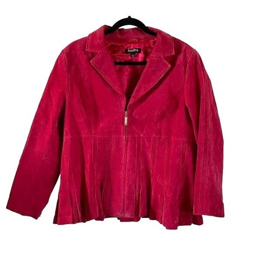 Giacca pelle rossa bradley - pelle,