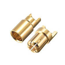 6 Pairs 6mm Gold Plated Male