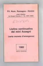 CATALOGO LISTINO MINIASSEGNI RAGGI - 6^ EDIZIONE 1982, RARO