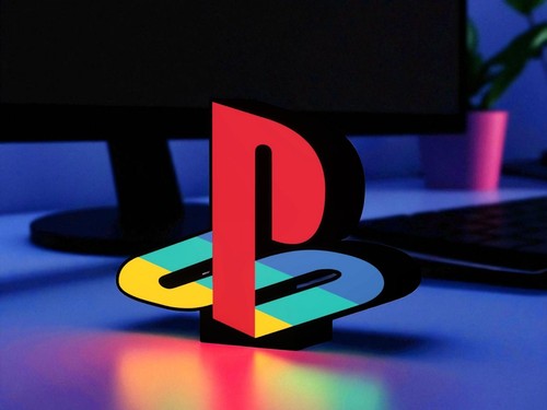 Printed playstation logo - 3d,