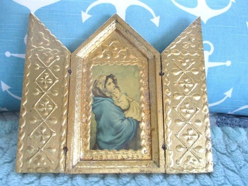 Trittico madonna religiosa oro - trittico,