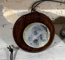 Collana perle ulivo 4mm ciondolo unisex bijoux*