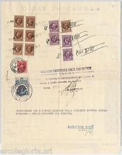 55483  -  REGNO - STORIA POSTALE:  MARCHE DA BOLLO su documento da TORINO 1940
