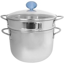 Pastaiola pentola con cestello in acciaio scola pasta cuocipasta 5lt set 3 pezzi