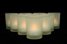 Lumino a fiamma mobile BIANCA con bicchiere in vetro