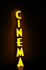 Lampada Insegna Luminosa USB LED CINEMA Retro Garage Movie Popcorn 68CM 3D