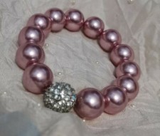  BIJOUX VINTAGE BRACCIALE ROSA E STRASS TIPO SWAROSKY 