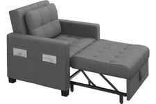 Divano Letto 3 in 1 Imbottito Divano Singolo con Schienale Regolabile