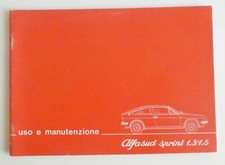Alfa Romeo - Libretto uso e manutenzione ALFASUD sprint 1.3/1.5