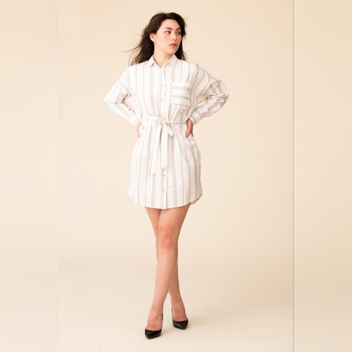 Mini abito camicia - a, righe