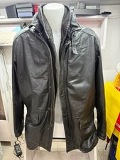Giacca Cappotto n Vera Pelle Uomo Taglia 54 Nero Cod. AM47