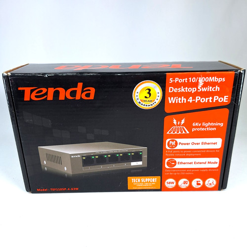 Tenda tef1105p 63w - tef1105p-4-63w, switch