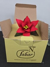 Vintage Fabar Capodimonte Poinsettia Fiore Natale Made In Italy