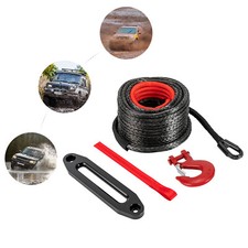 Car Tow Recovery Breaking Cable Winch Rope w/ Hook 10.8T Synthetic Winch Rope US