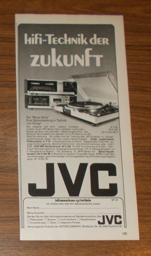 Rara pubblicità vintage jvc - rara,