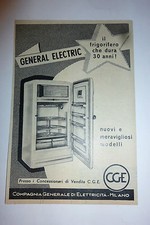 # ADVERTISING PUBBLICITA'  FRIGORIFERI GENERAL ELECTRIC CGE - 1954