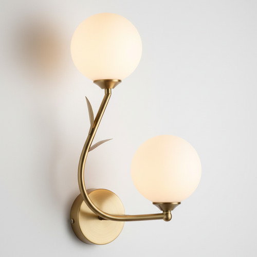 Applique doppia sfera opaca - applique,