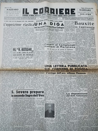 Corriere foggia 1949 diga - foggia,