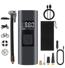 MINI COMPRESSORE PORTATILE GONFIATORE RICARICABILE DISPLAY LED MOTO AUTO 86014