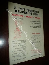LE FESTE TRADIZIONALI DELL'URIONI DE ROMA RIEVOCAZIONI ANEDDOTI LEGGENDE