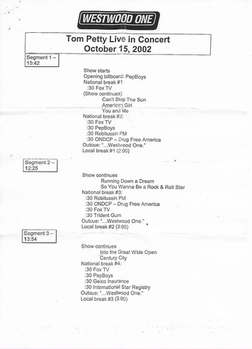 Tom petty westwood one last - last, dj
