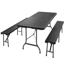 Set Mobili Birreria 180 cm: Tavolo XL + 2 Panche Pieghevoli per Esterno