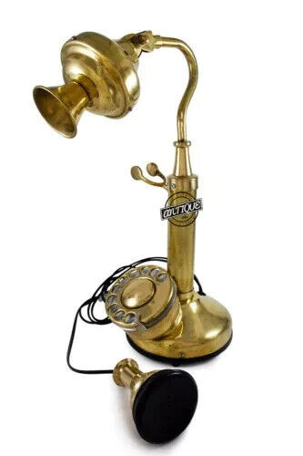 Telefono antico ottone - , lucido