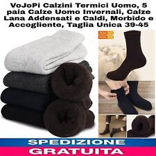 Calzini Termici Pesanti,5 paia Calze Uomo Invernali,Calze Lana Morbido,TG 39-45