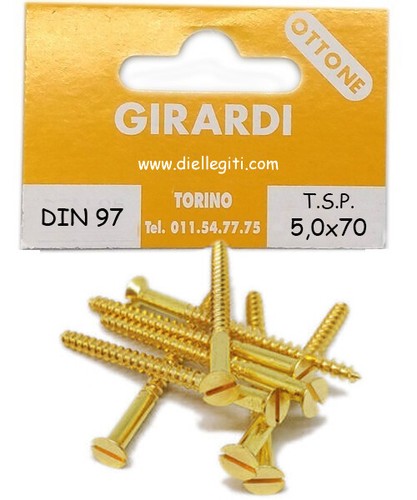 Vite legno ottone - a, in