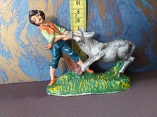 Ragazzo con asino statuina presepe vintage fontanini cartapesta